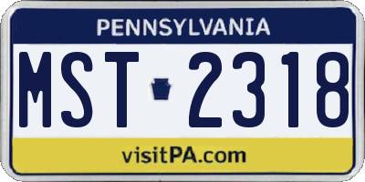 PA license plate MST2318