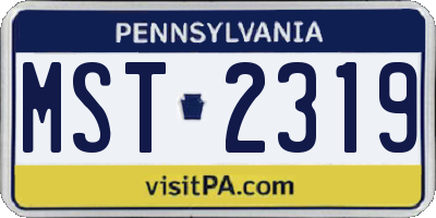 PA license plate MST2319