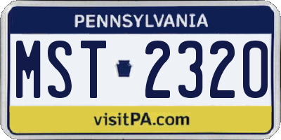 PA license plate MST2320