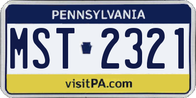 PA license plate MST2321