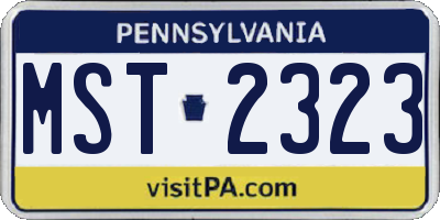 PA license plate MST2323