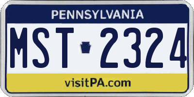 PA license plate MST2324
