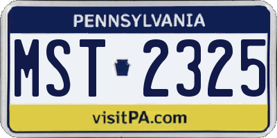 PA license plate MST2325