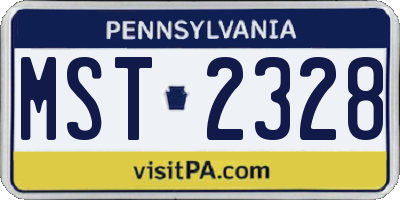 PA license plate MST2328