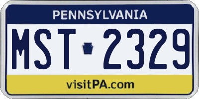 PA license plate MST2329