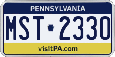 PA license plate MST2330
