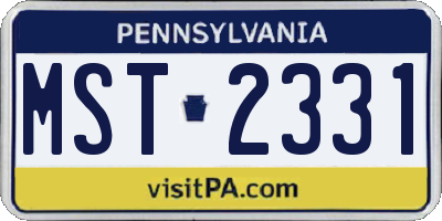 PA license plate MST2331