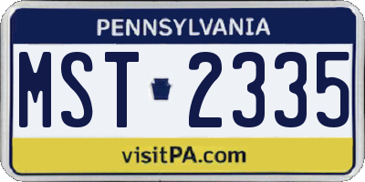 PA license plate MST2335