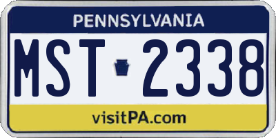PA license plate MST2338