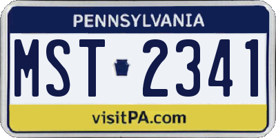 PA license plate MST2341