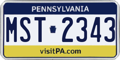 PA license plate MST2343