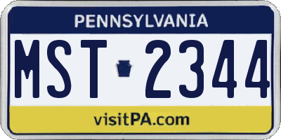 PA license plate MST2344