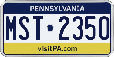 PA license plate MST2350