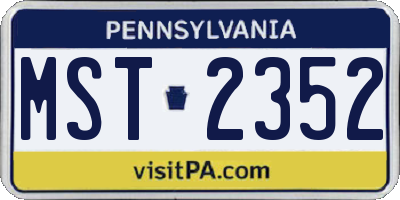 PA license plate MST2352