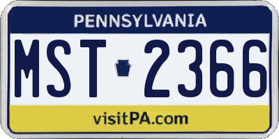 PA license plate MST2366