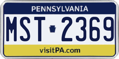 PA license plate MST2369