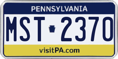 PA license plate MST2370