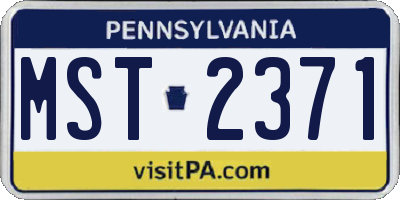 PA license plate MST2371