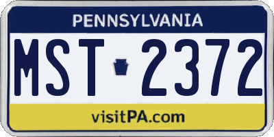 PA license plate MST2372