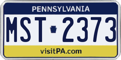 PA license plate MST2373