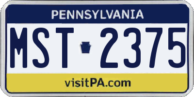 PA license plate MST2375