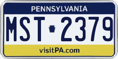 PA license plate MST2379