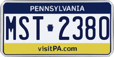 PA license plate MST2380