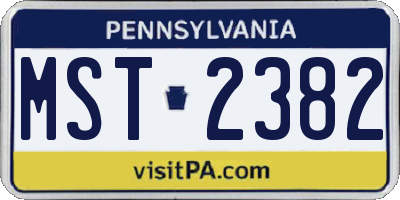 PA license plate MST2382