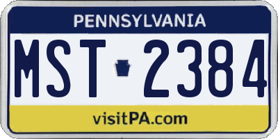 PA license plate MST2384