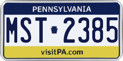 PA license plate MST2385
