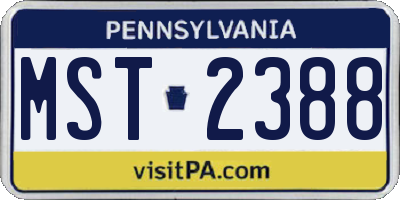 PA license plate MST2388