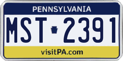 PA license plate MST2391