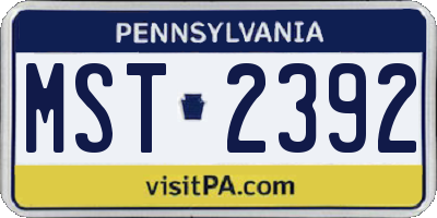 PA license plate MST2392