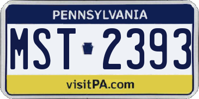 PA license plate MST2393