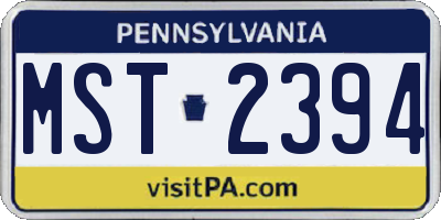 PA license plate MST2394