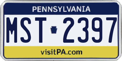 PA license plate MST2397