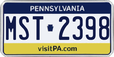 PA license plate MST2398