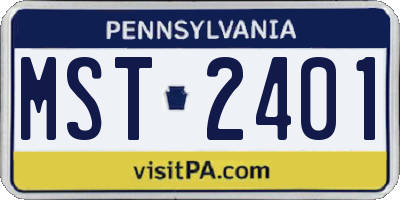 PA license plate MST2401