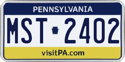 PA license plate MST2402