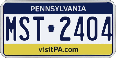 PA license plate MST2404