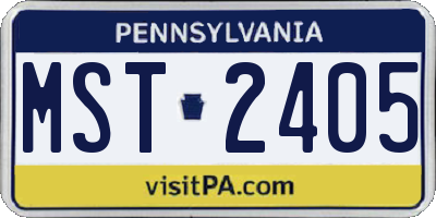 PA license plate MST2405