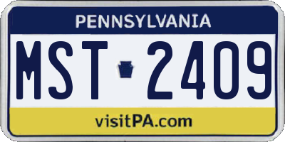 PA license plate MST2409