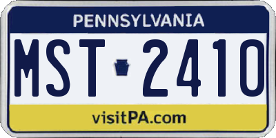 PA license plate MST2410