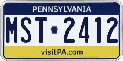PA license plate MST2412