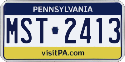 PA license plate MST2413