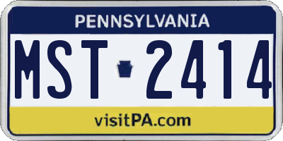 PA license plate MST2414