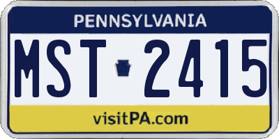PA license plate MST2415