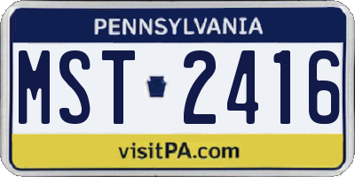 PA license plate MST2416