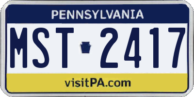PA license plate MST2417