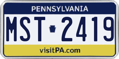 PA license plate MST2419